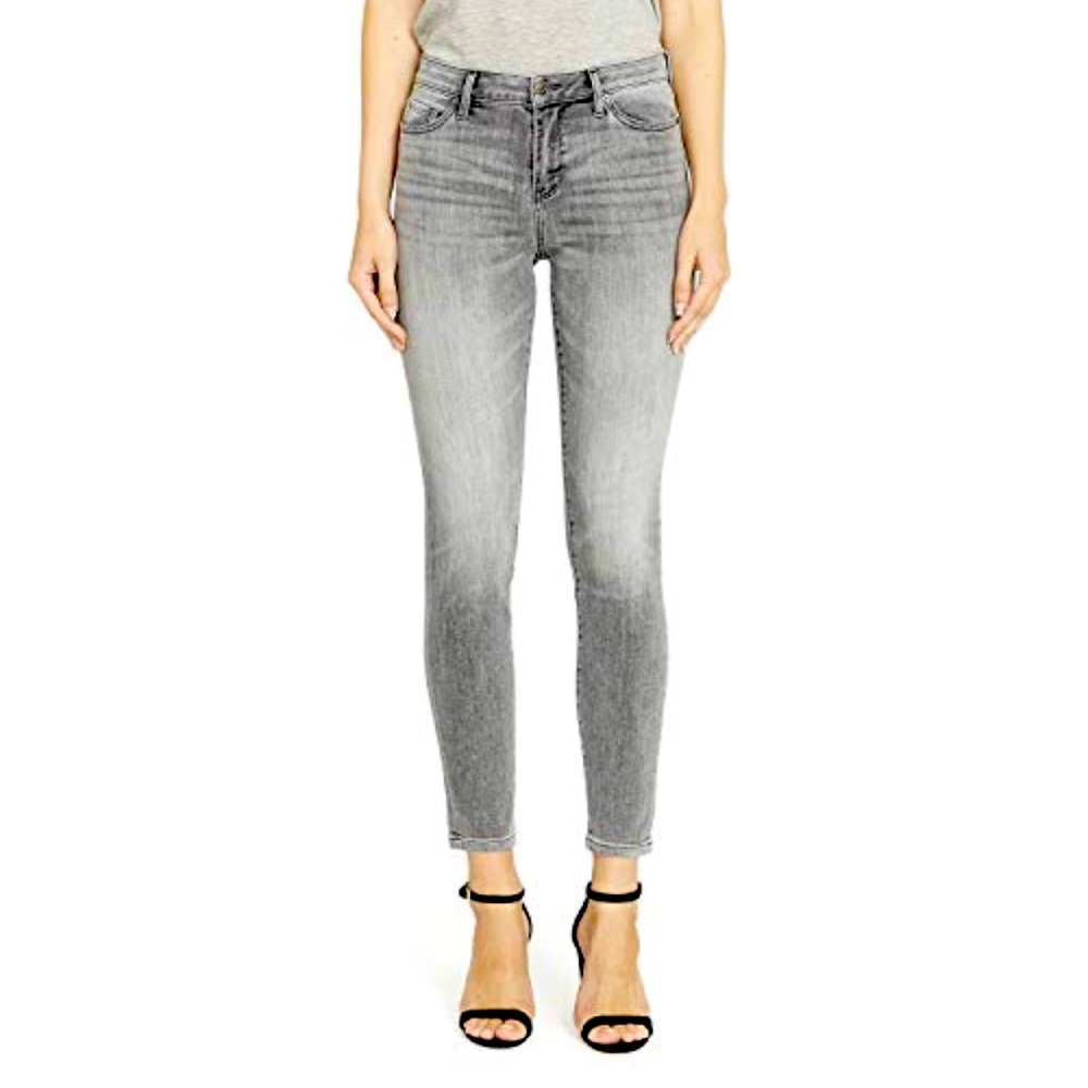 Artisan de Luxe Gray Skinny Jeans with Zippers at Ankles